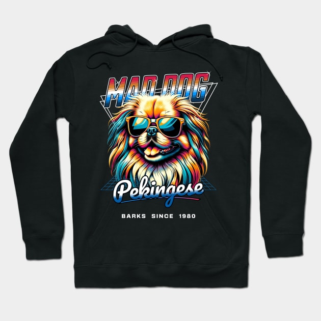 Mad Dog Pekingese Dog Hoodie by Miami Neon Designs